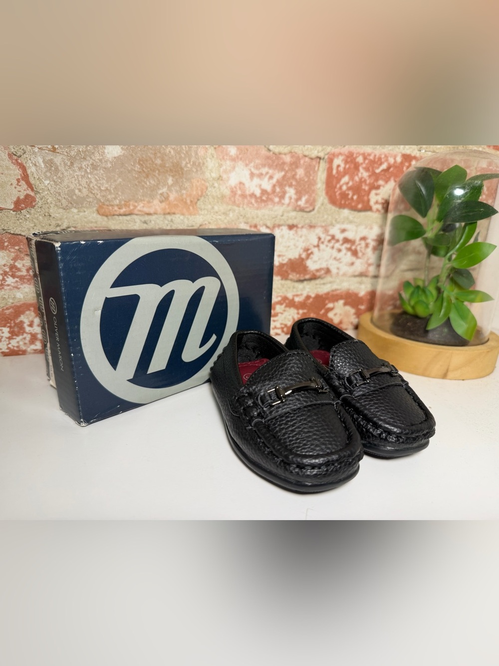 Oliver Mason Black Pebbled Leather Moccasin Loafers with Silver Bit